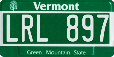 VT license plate LRL897