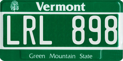 VT license plate LRL898