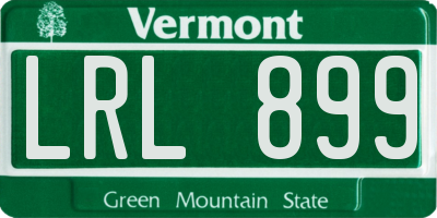 VT license plate LRL899
