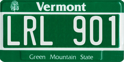 VT license plate LRL901