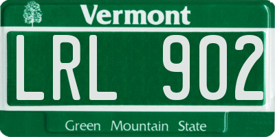 VT license plate LRL902