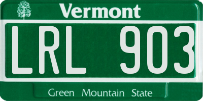 VT license plate LRL903