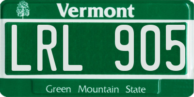 VT license plate LRL905