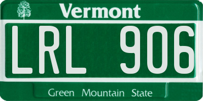 VT license plate LRL906