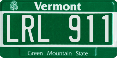 VT license plate LRL911