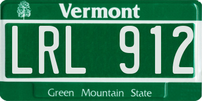 VT license plate LRL912