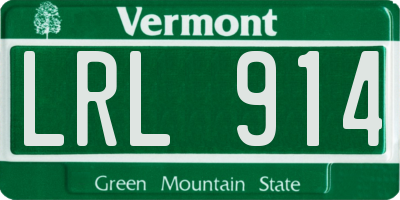 VT license plate LRL914