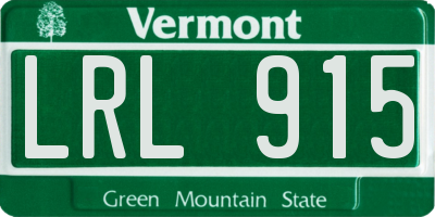 VT license plate LRL915