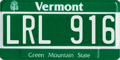 VT license plate LRL916