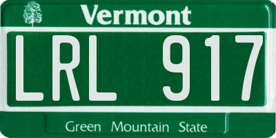VT license plate LRL917