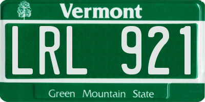 VT license plate LRL921