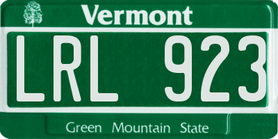 VT license plate LRL923