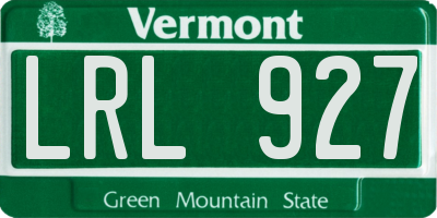 VT license plate LRL927