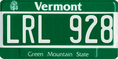 VT license plate LRL928