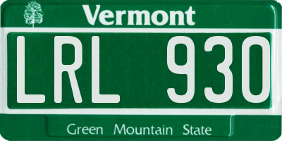 VT license plate LRL930