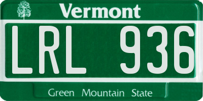 VT license plate LRL936
