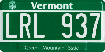 VT license plate LRL937