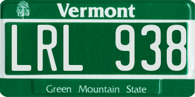 VT license plate LRL938