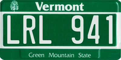 VT license plate LRL941