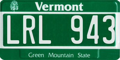 VT license plate LRL943