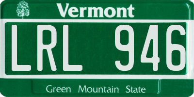 VT license plate LRL946