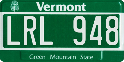 VT license plate LRL948