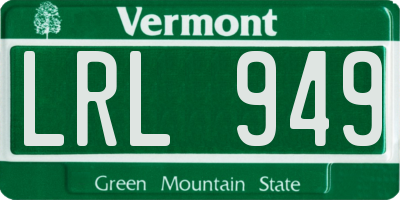VT license plate LRL949