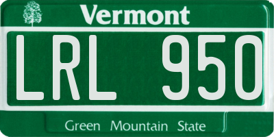 VT license plate LRL950