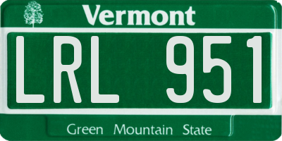 VT license plate LRL951