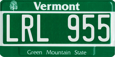 VT license plate LRL955