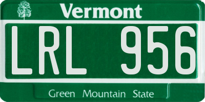 VT license plate LRL956
