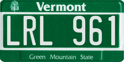 VT license plate LRL961