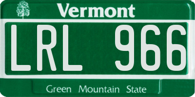 VT license plate LRL966