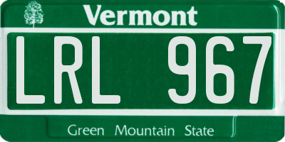 VT license plate LRL967