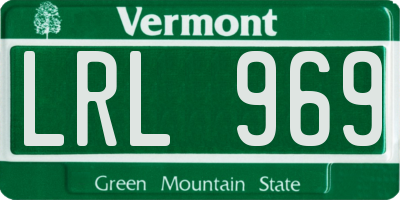 VT license plate LRL969