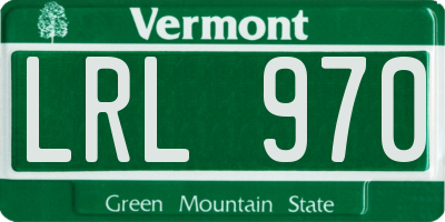 VT license plate LRL970