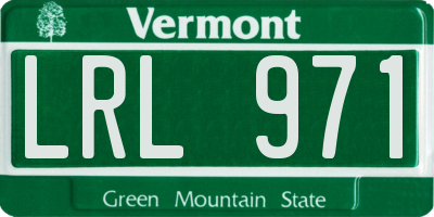 VT license plate LRL971