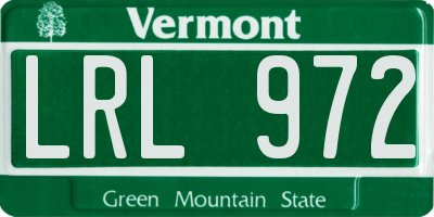 VT license plate LRL972