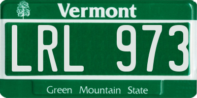 VT license plate LRL973