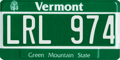 VT license plate LRL974