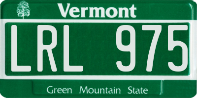 VT license plate LRL975