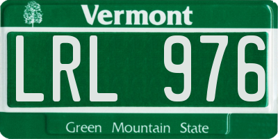 VT license plate LRL976