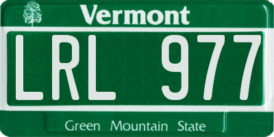 VT license plate LRL977