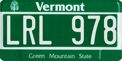 VT license plate LRL978