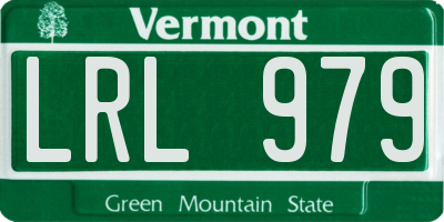VT license plate LRL979