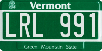 VT license plate LRL991