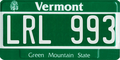 VT license plate LRL993