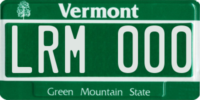 VT license plate LRM000