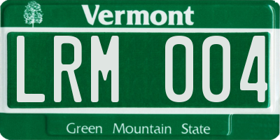 VT license plate LRM004