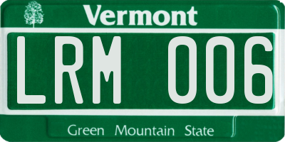 VT license plate LRM006